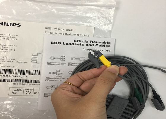 PHLIP Efficia Επαναχρησιμοποιήσιμο 5 μολύβδινο καλώδιο ΗΚΓ IEC άκρο Για ενήλικες
