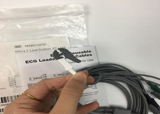 PHLIP Efficia Επαναχρησιμοποιήσιμο 5 μολύβδινο καλώδιο ΗΚΓ IEC άκρο Για ενήλικες