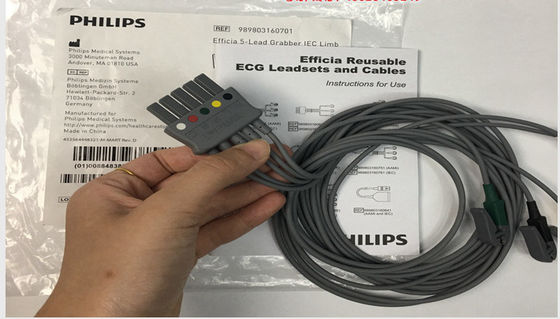 PHLIP Efficia Επαναχρησιμοποιήσιμο 5 μολύβδινο καλώδιο ΗΚΓ IEC άκρο Για ενήλικες