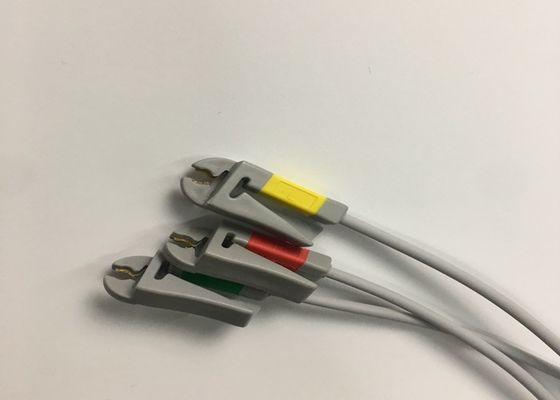 Πολλαπλό σύνδεσμο ΗΚΓ ανταλλακτικά μέρη καλώδιο 3 Lead με ενσωματωμένο καλώδιο Grabber Lead 3.6M