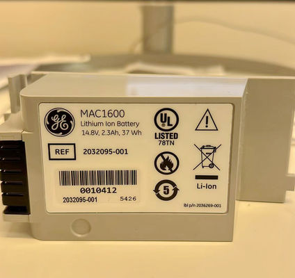 GE MAC1600 Ηλεκτρογράφηση Η μπαταρία μηχανής 14.8V 2.3Ah 37Wh REF 2032095-001