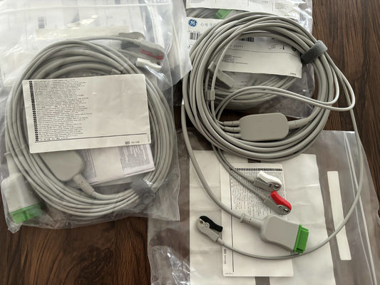 GE Leadwire And Trunk Cable REF: 5831398 ECG 3 LEAD CABLE UNDETACHABLE GRABBER AHA 4.7M 15FT Ηλεκτρονικό κύλινδρο και καλώδιο κορμού