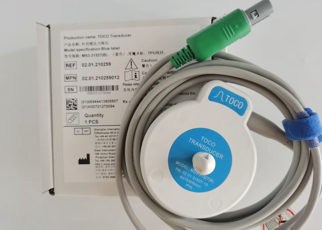 MS3-31527 Toco Transducer Probe 6 Needle Single Slot Blue Ribbon Velcro 2,5 μέτρα μήκος