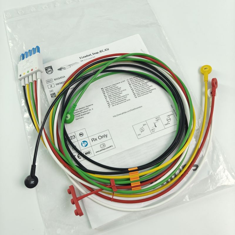 ΦΙΛΙΠ Ασθενής Μονιτέρ Αρχικό CBL 5 Leadset Snap IEC ICU REF M1645A
