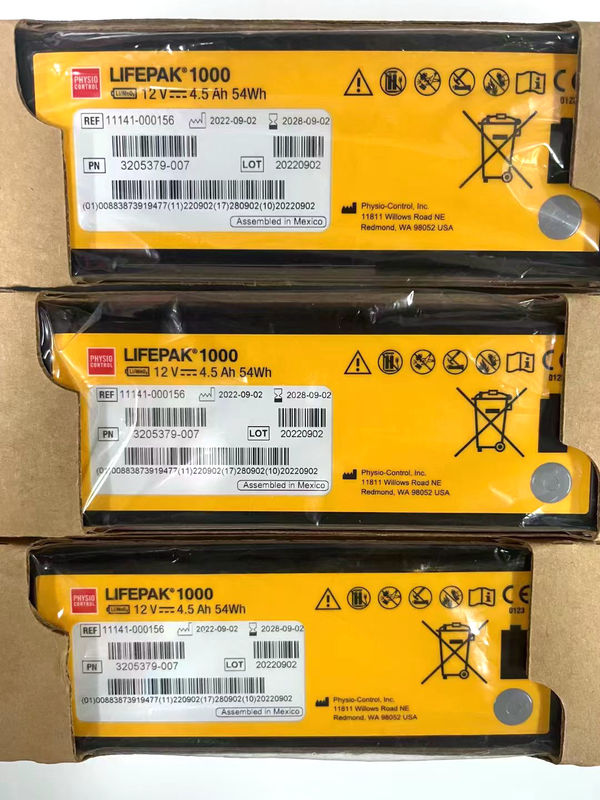 REF:1141-000156 Βαταρίες ιατρικού εξοπλισμού Medtronic LIFEPAK 1000 Βαταρία αποσύνδεσης 12V 4.5Ah 54Wh